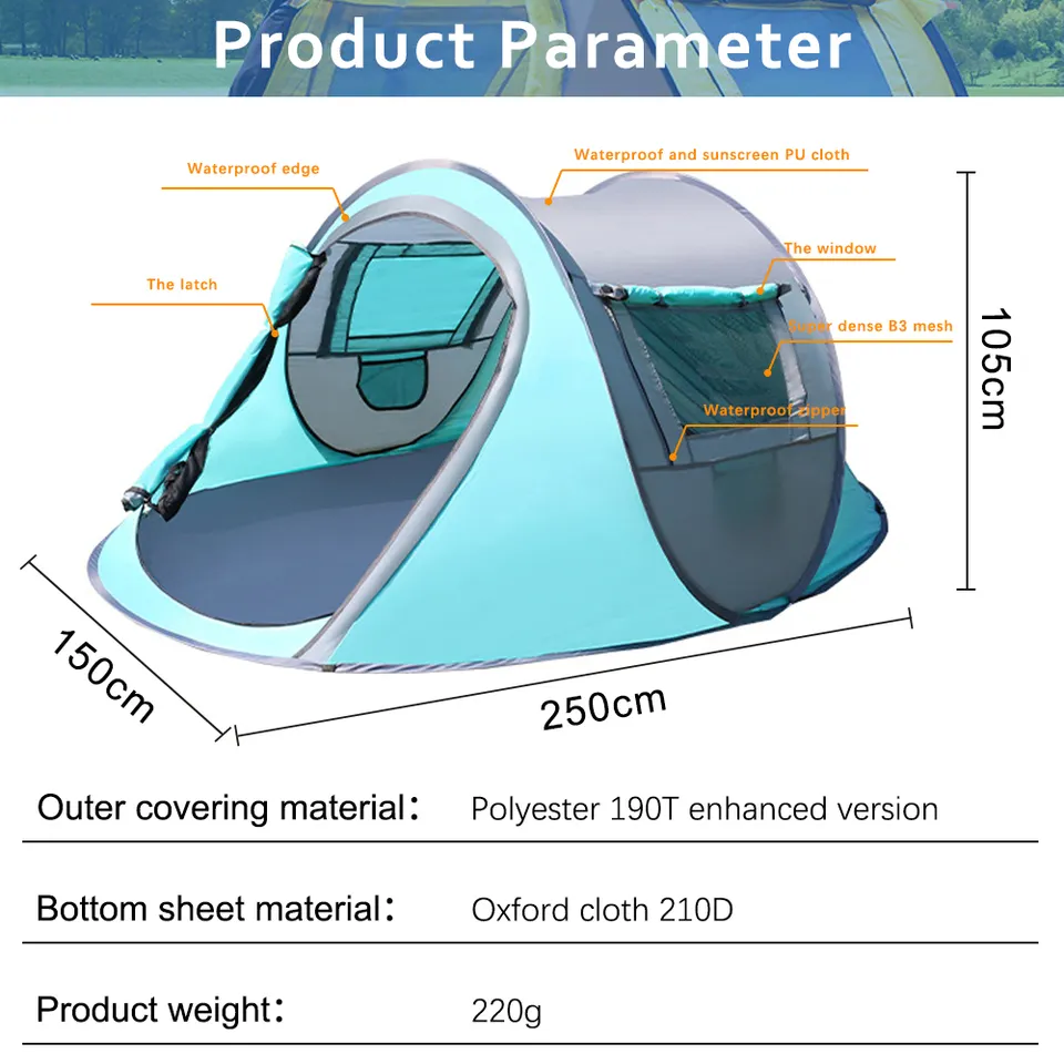 Large Space Automatic Pop Up Tent